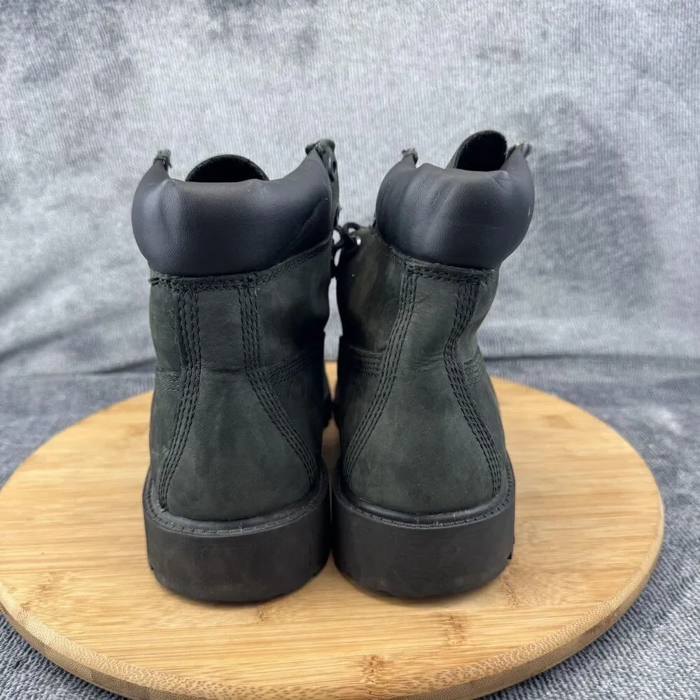 Timberland Boots Mens Size 5.5 Green Nubuck Leather Padded Collar Lug Sole